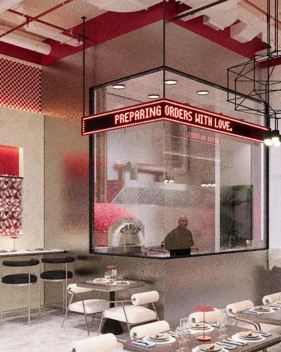 Crave Burger open kitchen